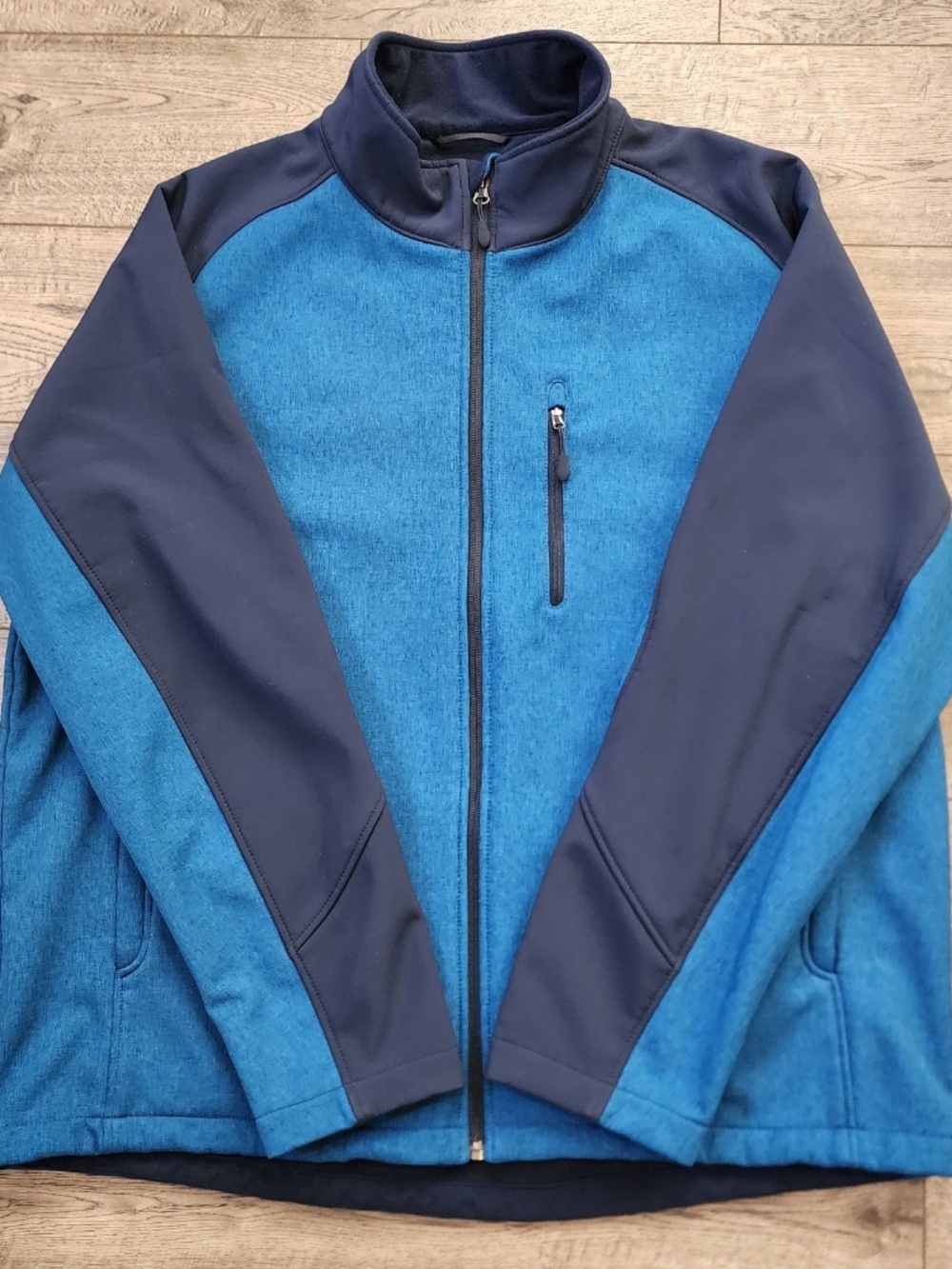 Kirkland Signature Mens Soft Shell Jacket Coat Size XXL Blue Lined Full Zip